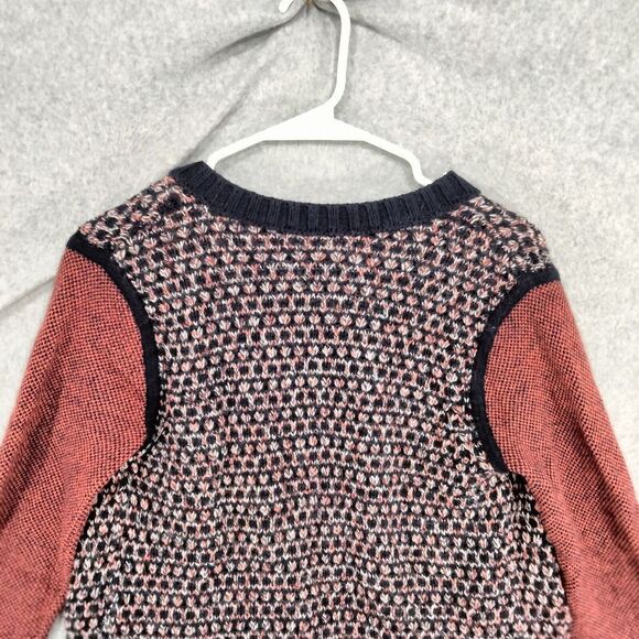 Club Monaco Cardigan Sweater Wmns Sz XS Leather Wool Angora Cashmere Open Front - Picture 10 of 12